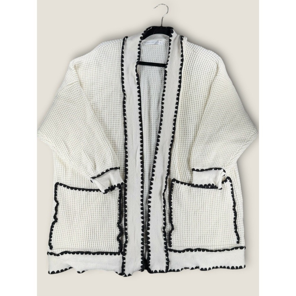 Altar'd State Cardigan Ivory Open Front Open Knit Women's Size‎ Small